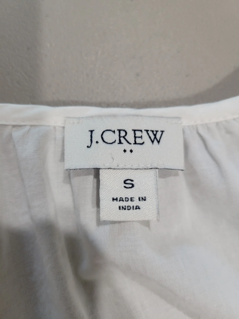 J. Crew White Peasant Tunic with Yellow Tassel Accents Boho